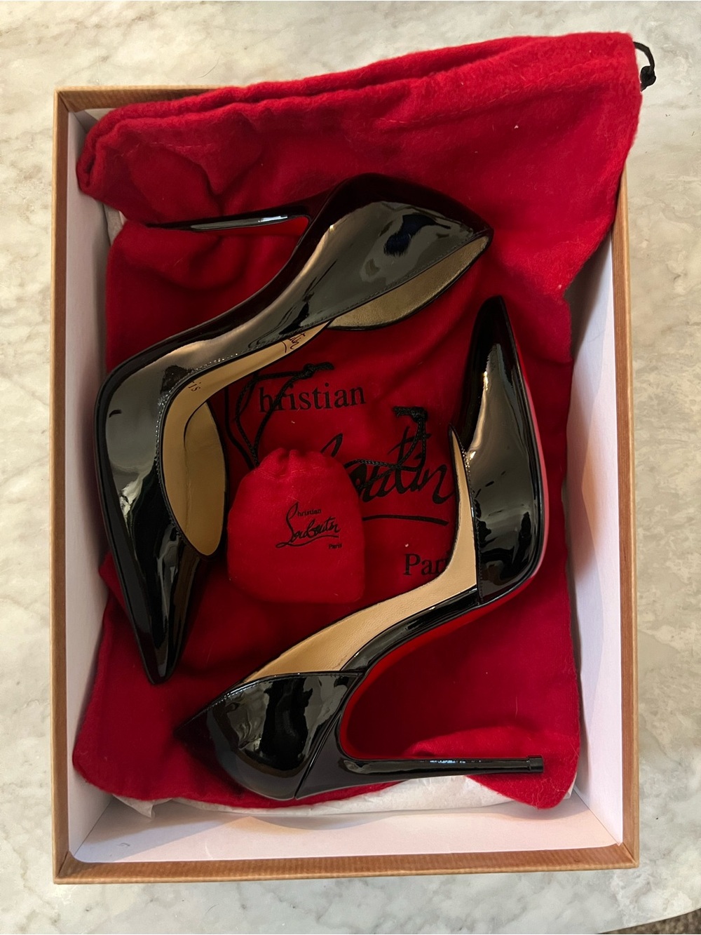 Christian Louboutin Black Patent Iriza 100 Pumps - Picture 5 of 6